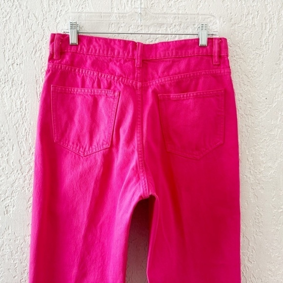 Zara Hot Pink Jeans Barbie Denim High Rise Straight 90s Y2K Street Festival 8 - Picture 12 of 15